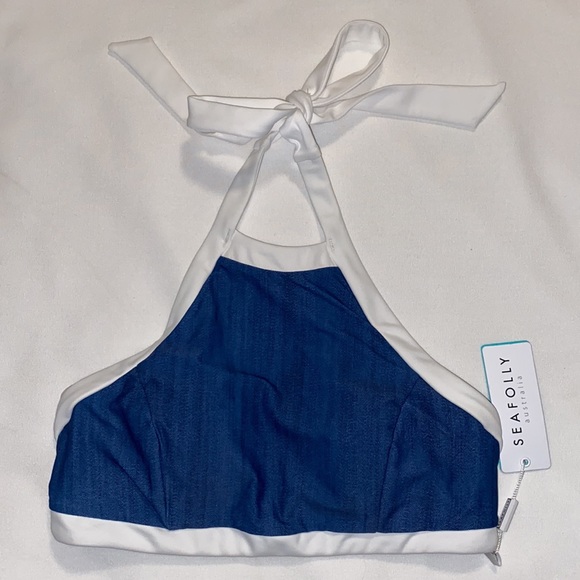 SEAFOLLY Block Party High Neck Tank Top Sz 6 - Picture 3 of 11